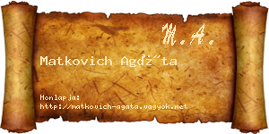 Matkovich Agáta névjegykártya